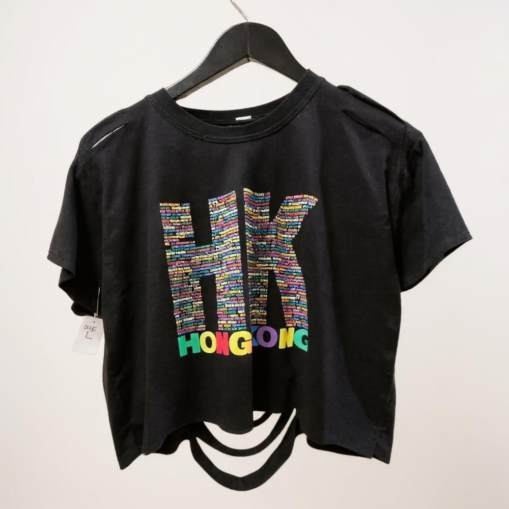 Black HK Hong Kong Graphic T-Shirt
